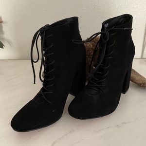 Black suede booties
